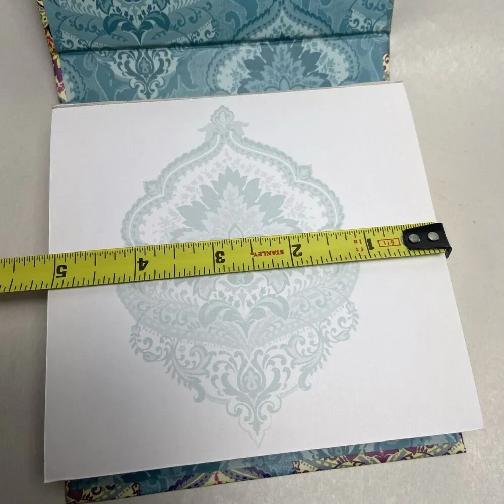 Blue Paisly Stationary Note pad Book Like 5.5 x5.5 x 1.5 Preowned